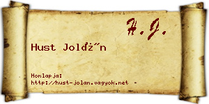 Hust Jolán névjegykártya