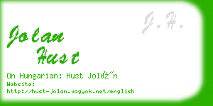 jolan hust business card